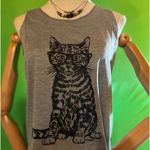 *NEW* Cat Tank Top. Gray. Brand: S.M. Wardrobe. Lightweight. Size S, M, L